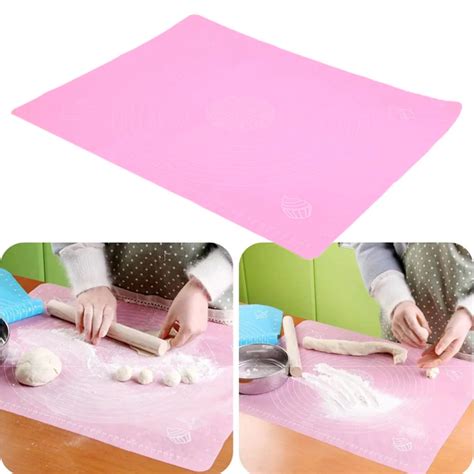 Pink Large Size Silicone Cake Dough Rolling Kneading Mat Baking Mat