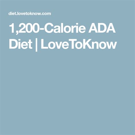 1200 Calorie Ada Diet Ada Diet 200 Calories Diet