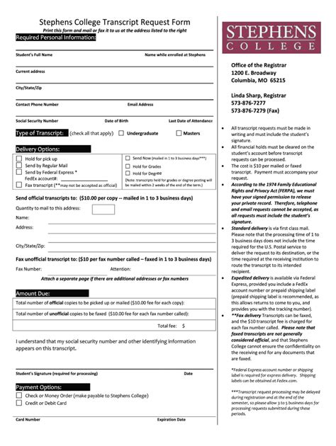Here's how to apply for housing. Stephens College Transcripts - Fill Out and Sign Printable ...