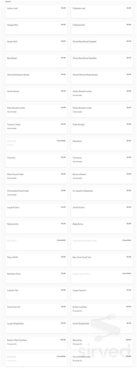 Mario's Market menu in Delray Beach, Florida, USA