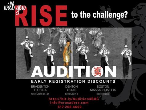 Want to Join a Drum Corps!? Will YOU join in our Crusade? Try out for ...