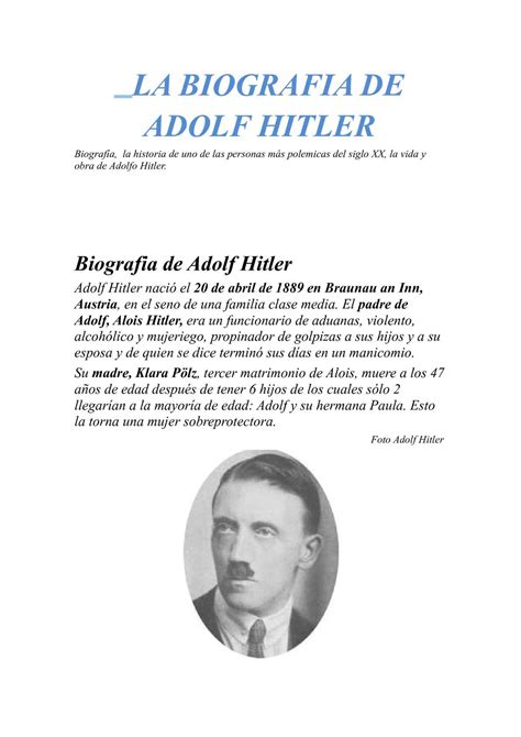 Calaméo Biografia De Adolfo Hitler