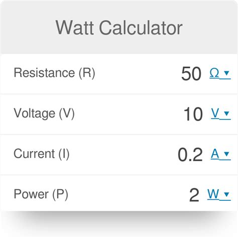 Equation Of Voltage And Watts