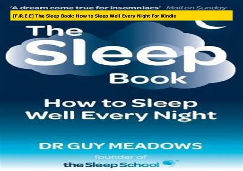Free The Sleep Book How To Sleep Well Every Night For Kindle