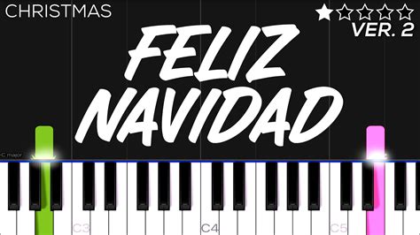 Christmas Feliz Navidad Easy Piano Tutorial Youtube