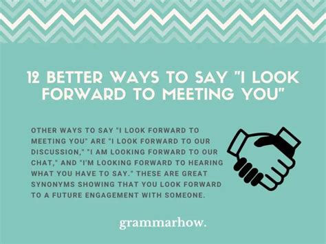 12 Better Ways To Say I Look Forward To Meeting You
