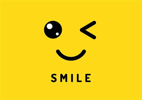 Smile And Winking Happy Smiling Face Funny Wink Isolated On Yellow B