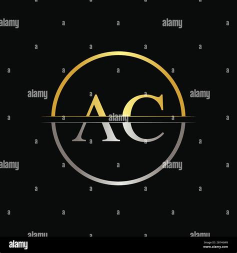 Initial Circle Ac Letter With Modern Typography Vector Template