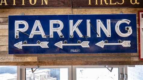 Parking Single Sided Porcelain Animated Neon Sign At The Worlds