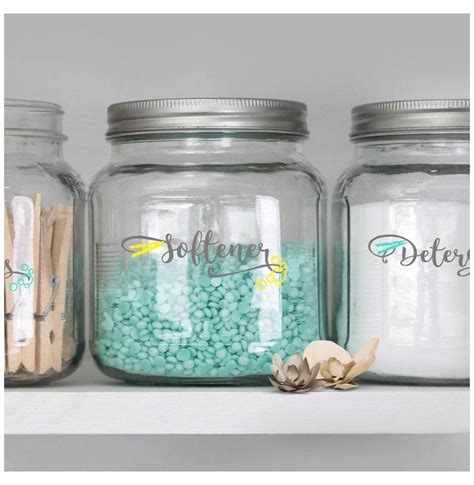 Laundry custom jar- labeled jar and lid- Custom glass jar- Laundry storage #laundry #room #glass ...