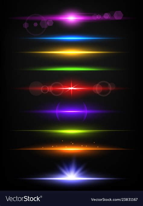 Shiny Neon Lines Borders With Glow Effect Vector Image