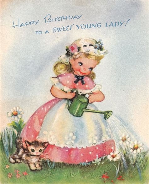 Download 62,409 happy birthday vintage card stock illustrations, vectors & clipart for free or amazingly low rates! Vintage 1940s Happy Birthday To A Sweet Young Lady ...