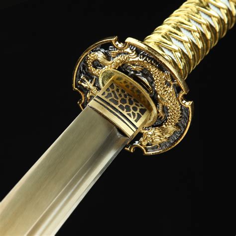 Japanese Sword Handmade Japanese Sword With Golden Blade And Scabbard