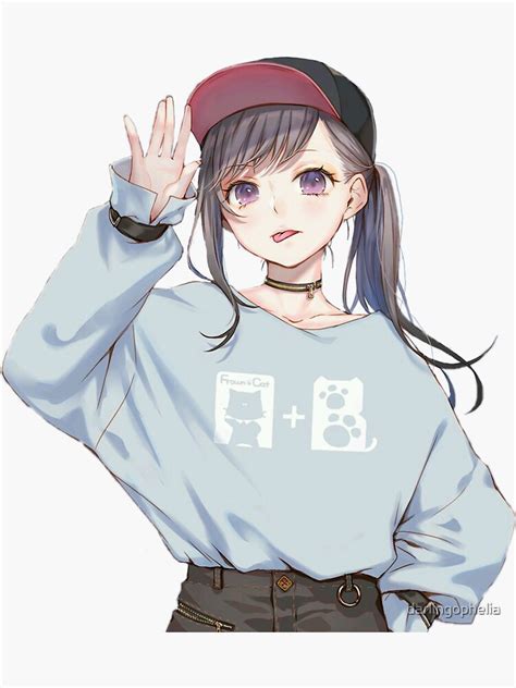 Cute And Casual Sporty Anime Girl Sticker By Darlingophelia Redbubble