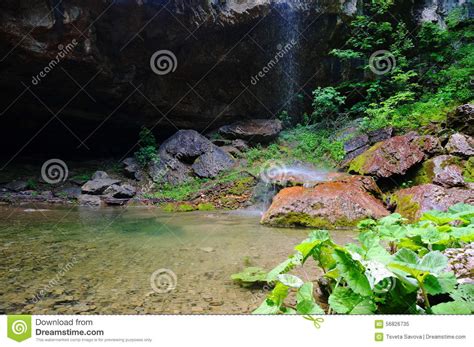 Waterfall Over Rocks Stock Image Image Of Gorge Forest 56826735