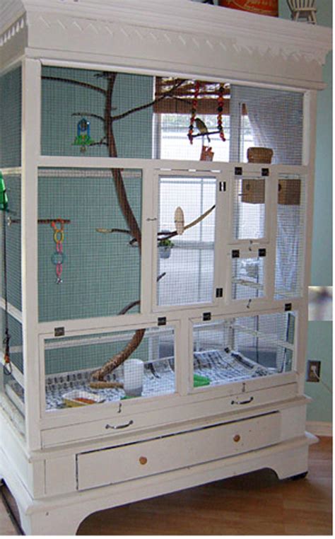 Parakeet bird cages are the cages made just for a parakeet to live in safely and comfortably inside your home. DIY Armoire Aviary (With images) | Diy bird cage, Pet bird cage, Bird aviary