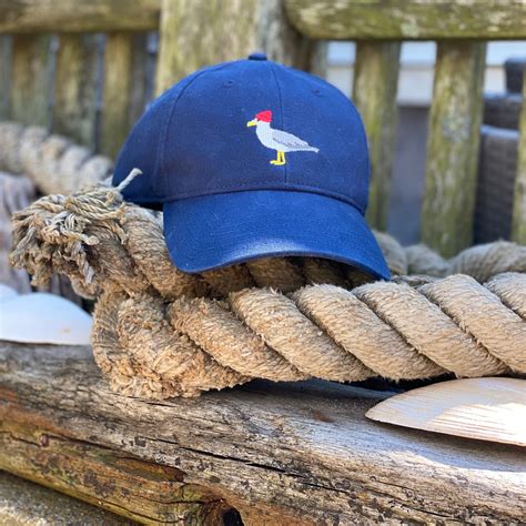 Seagull Needlepoint Hat Navy Sault New England
