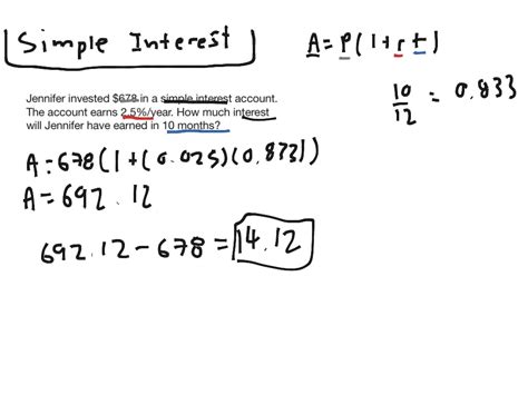 Simple Interest Math Simple Interest Showme