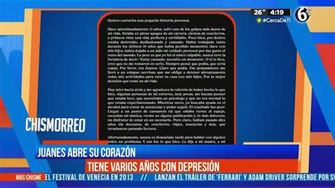 Juanes Abre Su Corazón Tiene Varios Años Con Depresión