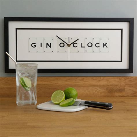 Gin O Clock Frame Clock By Vintage Playing Cards