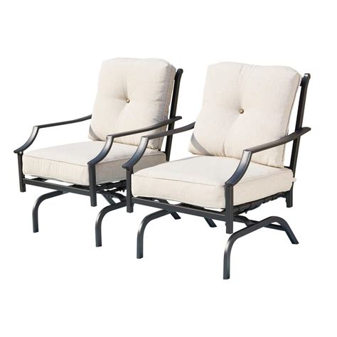 Rocking chairs are actually quite popular for patio areas too. Patio Festival Metal Outdoor Rocking Chair With Beige ...