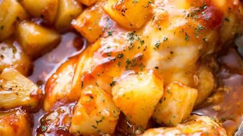 Crockpot Pineapple Chicken With Sweet Potatoes And Carrots Cooking