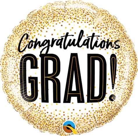 Congratulations Grad Glitter Dots 18 Foil Balloon