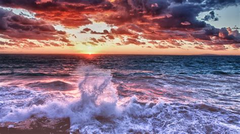 1182352 Sunlight Sunset Sea Water Shore Sky Photography Clouds