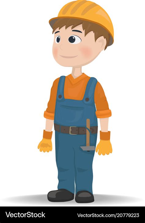 Man Worker Construction Builder Cartoon Royalty Free Vector