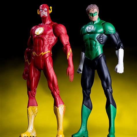 2pcs Dc The Flash Green Lantern Action Figure Justice League Hero Toy