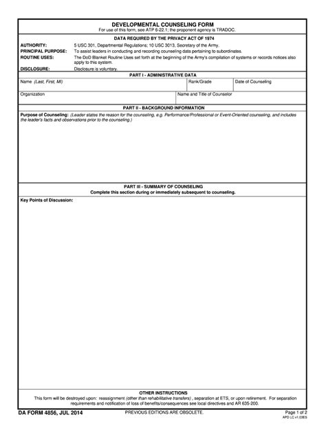 Da Form Fillable Printable Forms Free Online
