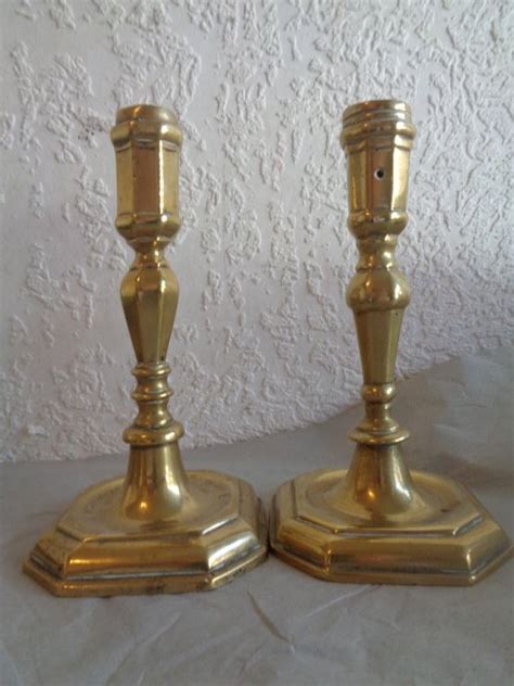 2 Candlesticks 2 Louis Xiv Brass Early 18th Century Catawiki