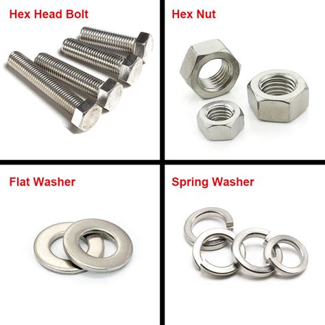 The bolt shank has a diameter of 0.31 in., and the washers have an outer. M4 M5 M6 Stainless Steel Hex Cap Screw Hex Head Bolt Hex ...