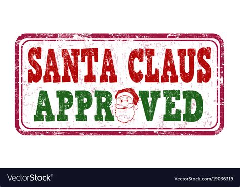 Santa Claus Approved Stamp Royalty Free Vector Image