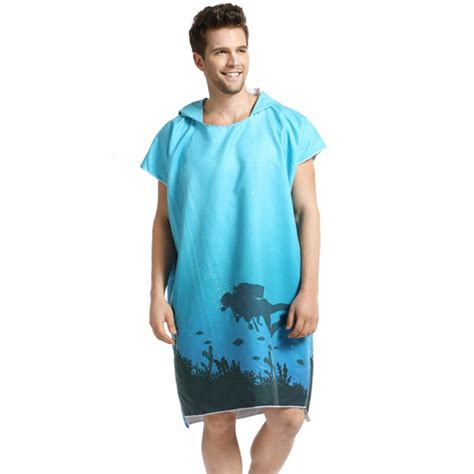 Divers Printing Changing Robe Bath Towel Fashion Outdoor Adult Hooded