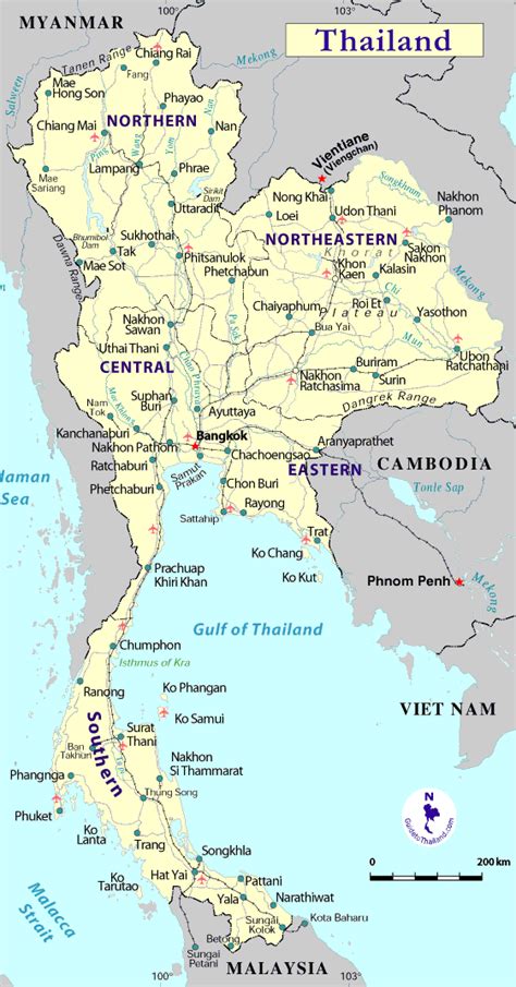 Mapa De Tailandia Y Todas Sus Ciudades ® • Diciembre 2023