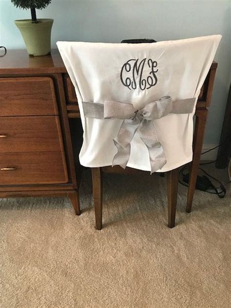 It's chic enough to keep with you throughout fact: Monogrammed Dorm Chair Back Cover/ White Personalized ...
