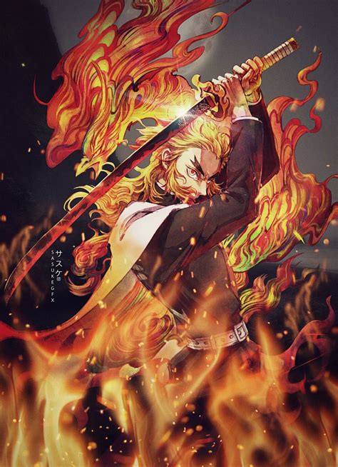 Demon Slayer Flame Hashira Kyōjurō Rengoku set your heart ablaze