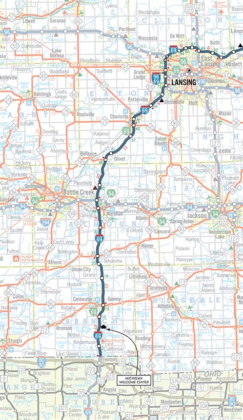 Michigan Highways Route Listings I 69 Route Map