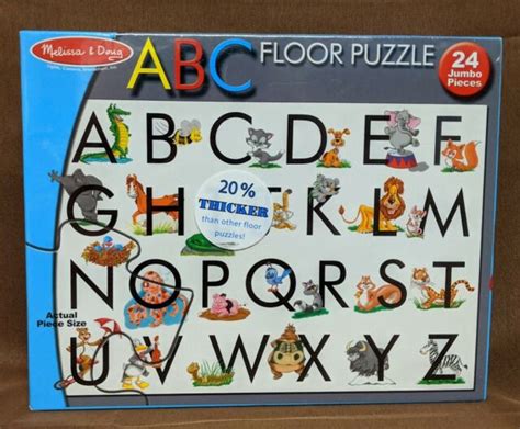 Melissa And Doug 441 Abc Floor Puzzle Large 2x3 24 Piece Alphabet