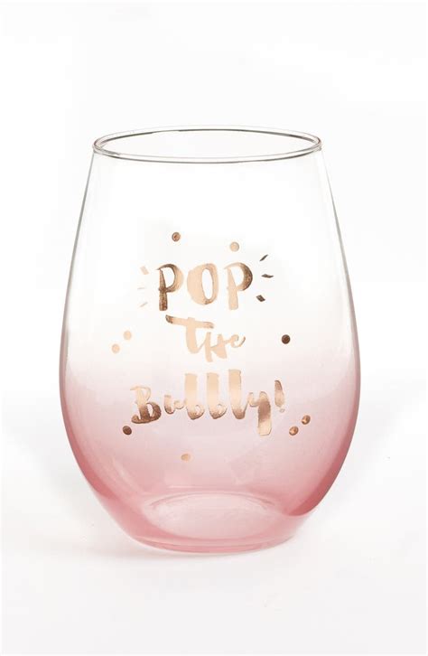 Slant Collections Pop The Bubbly Stemless Wine Glass Nordstrom
