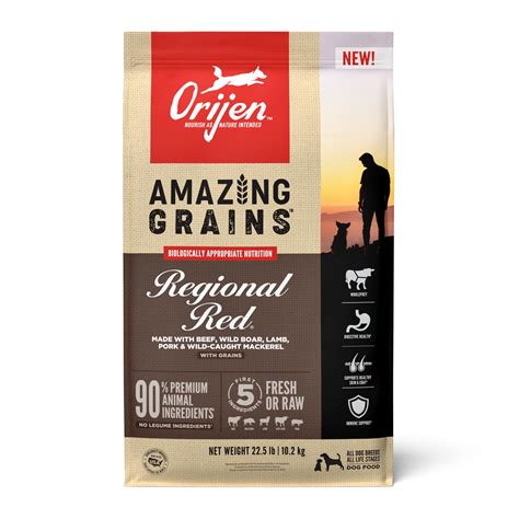 Orijen High Protein Amazing Grains Regional Red Dry Dog Food 225 Lbs