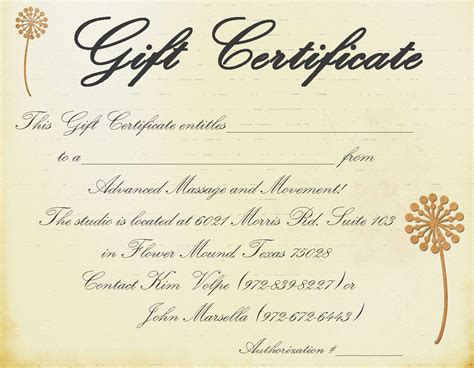 Our line of gift cards and gift certificates is absolutely perfect for all of your massage clients, reiki or healing. Gift Certificate Massage Template ...