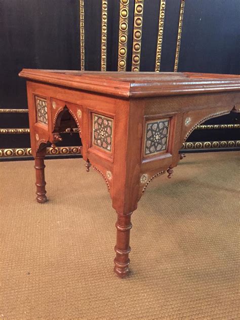 Oriental Coffee Table Inlaid With Finest Mother Of Pearl For Sale At