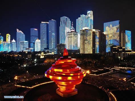 Night View Of Qingdao In East Chinas Shandong