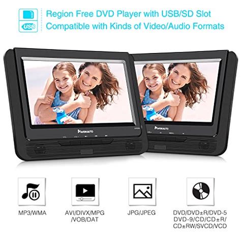 Naviskauto 95 Portable Dvd Player Dual Screen With 5 Hour Built In