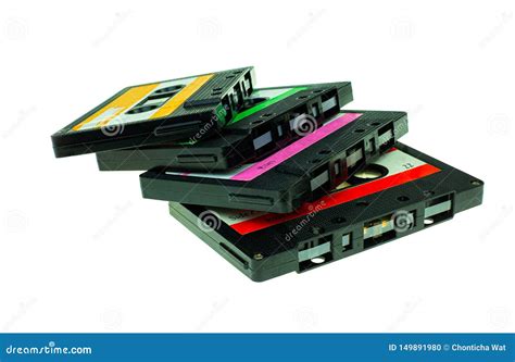 Stack Vintage Compact Cassette Tape Stock Photo Image Of Recorder