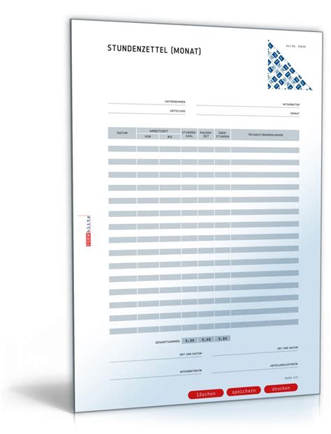 Stundenzettel vorlagen fr excel, word, pdf. Stundenzettel als Monatsübersicht