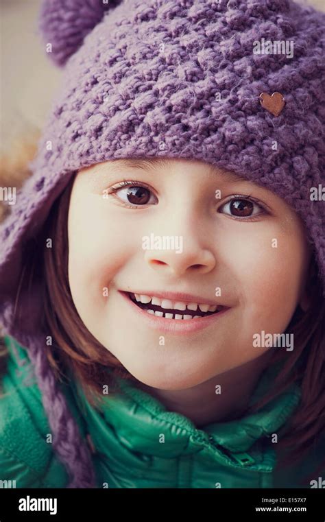 Portrait Of Adorable Little Girl Smiling Stock Photo Alamy