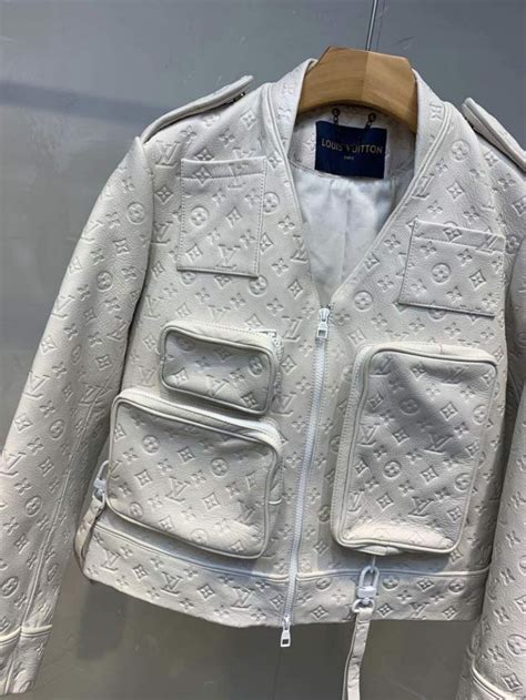 Buy Replica Louis Vuitton Monogram Admiral Leather Jacket White Buy